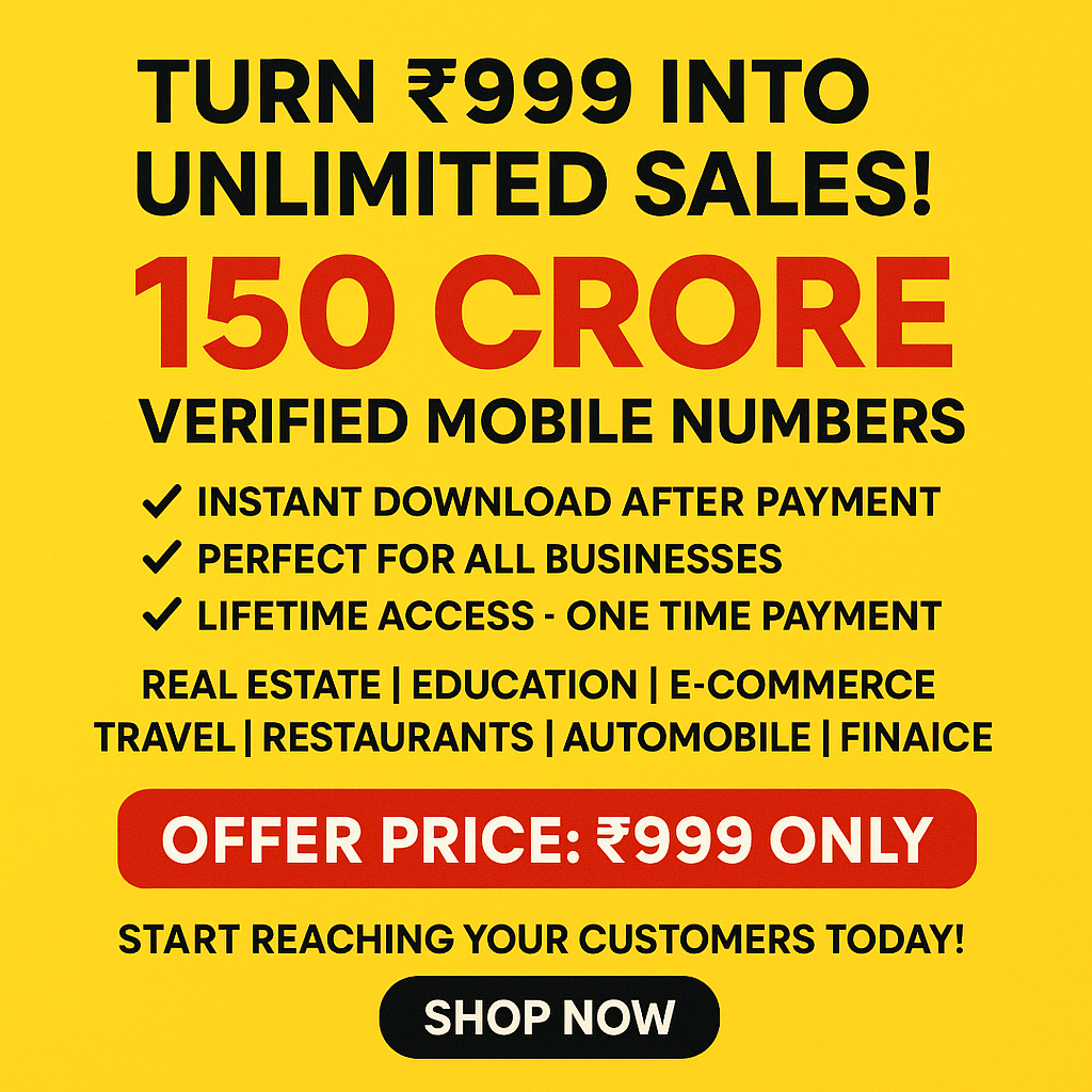 Buy Pan India Mobile Number Database⭐⭐⭐⭐⭐4.9/5